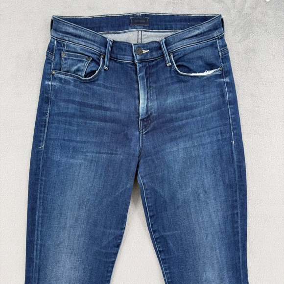 Mother The Hustler Ankle Fray Jeans Blue High Rise Flare Women's Sz 28 - Picture 10 of 16